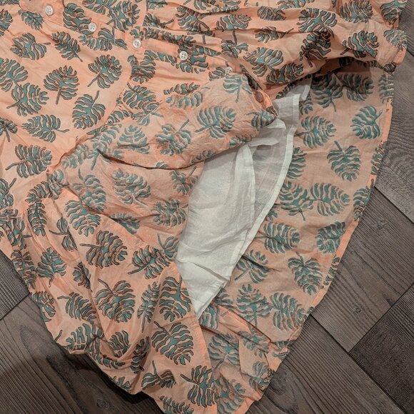 Victoria Dunn Women's Flutter Sleeve Romantic Cotton Maxi Dress in Monstera XS - Picture 3 of 7